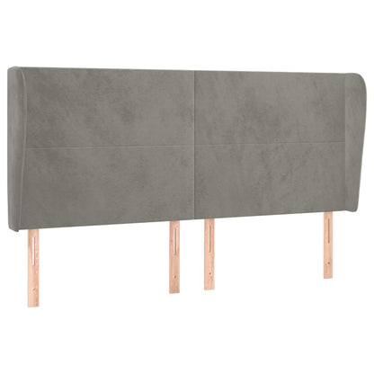 vidaXL Kopfteil mit Ohren Hellgrau 183x23x118/128 cm Samt
