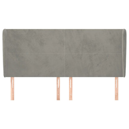 vidaXL Kopfteil mit Ohren Hellgrau 183x23x118/128 cm Samt
