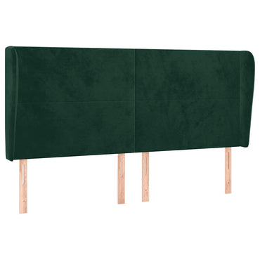 vidaXL Kopfteil mit Ohren Dunkelgrün 183x23x118/128 cm Samt