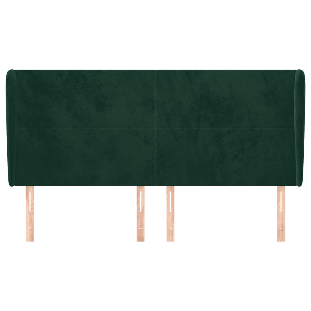vidaXL Kopfteil mit Ohren Dunkelgrün 183x23x118/128 cm Samt