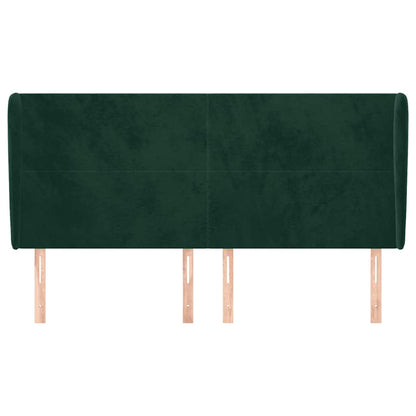 vidaXL Kopfteil mit Ohren Dunkelgrün 183x23x118/128 cm Samt