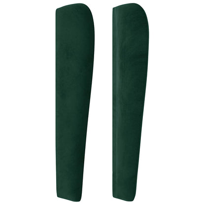 vidaXL Kopfteil mit Ohren Dunkelgrün 183x23x118/128 cm Samt
