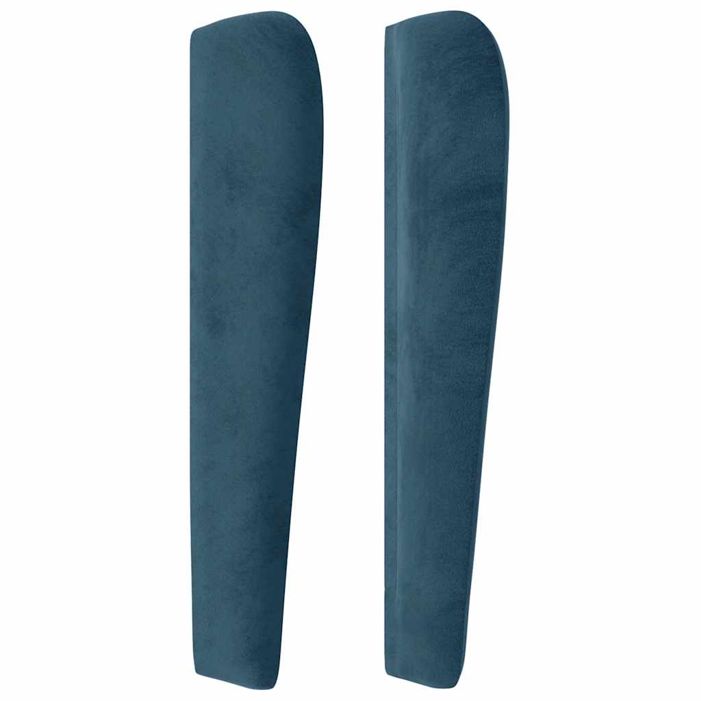 vidaXL Kopfteil mit Ohren Dunkelblau 183x23x118/128 cm Samt