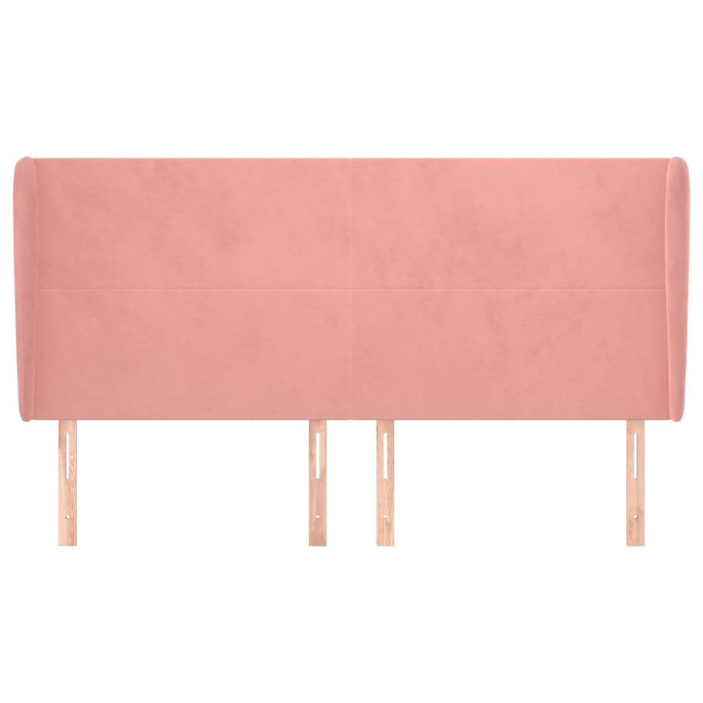 vidaXL Kopfteil mit Ohren Rosa 183x23x118/128 cm Samt