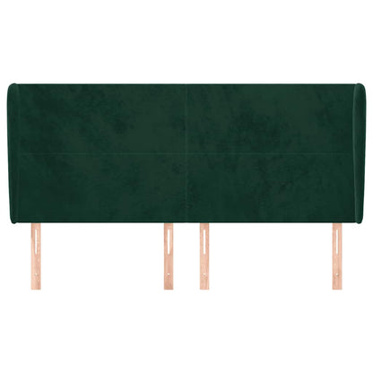 vidaXL Kopfteil mit Ohren Dunkelgrün 203x23x118/128 cm Samt