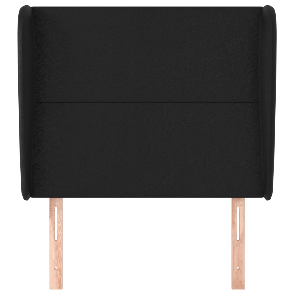 vidaXL Kopfteil mit Ohren Schwarz 83x23x118/128 cm Kunstleder
