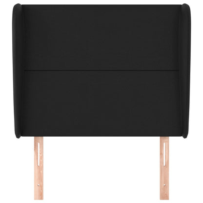 vidaXL Kopfteil mit Ohren Schwarz 83x23x118/128 cm Kunstleder