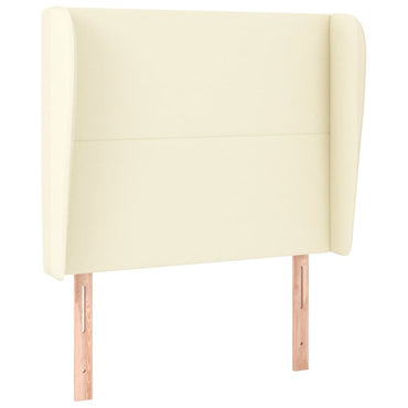 vidaXL Kopfteil mit Ohren Creme 83x23x118/128 cm Kunstleder
