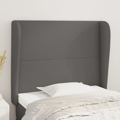 vidaXL Kopfteil mit Ohren Grau 83x23x118/128 cm Kunstleder