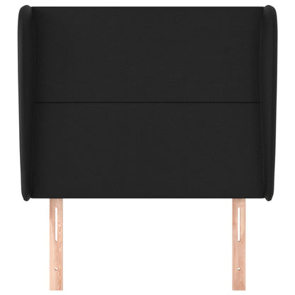 vidaXL Kopfteil mit Ohren Schwarz 93x23x118/128 cm Kunstleder