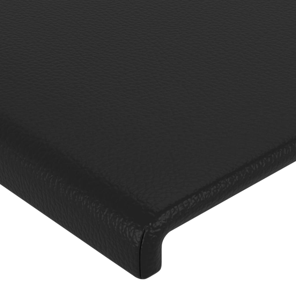 vidaXL Kopfteil mit Ohren Schwarz 93x23x118/128 cm Kunstleder