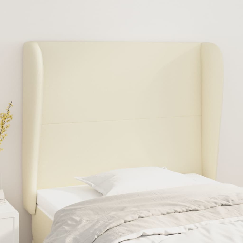 vidaXL Kopfteil mit Ohren Creme 93x23x118/128 cm Kunstleder