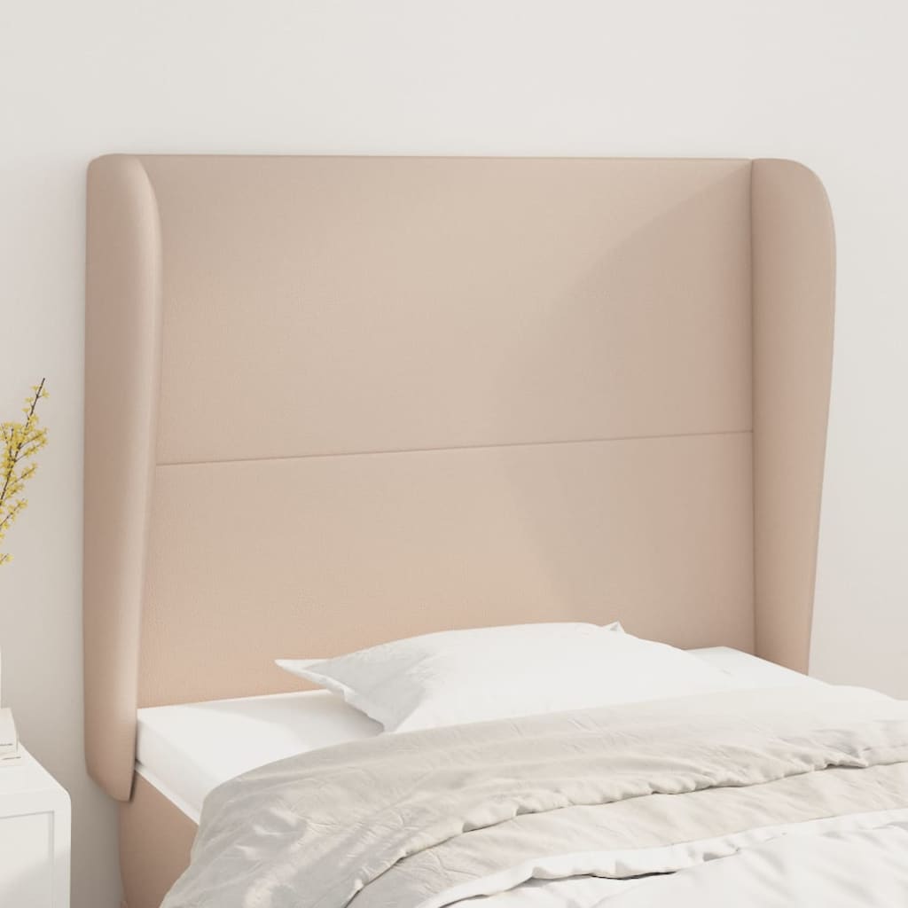 vidaXL Kopfteil mit Ohren Cappuccino-Braun 93x23x118/128 cm Kunstleder