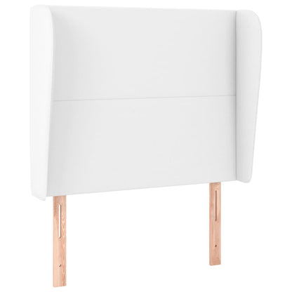 vidaXL Kopfteil mit Ohren Weiß 103x23x118/128 cm Kunstleder