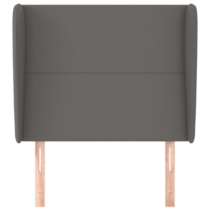 vidaXL Kopfteil mit Ohren Grau 103x23x118/128 cm Kunstleder