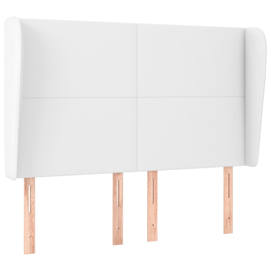 vidaXL Kopfteil mit Ohren Weiß 147x23x118/128 cm Kunstleder