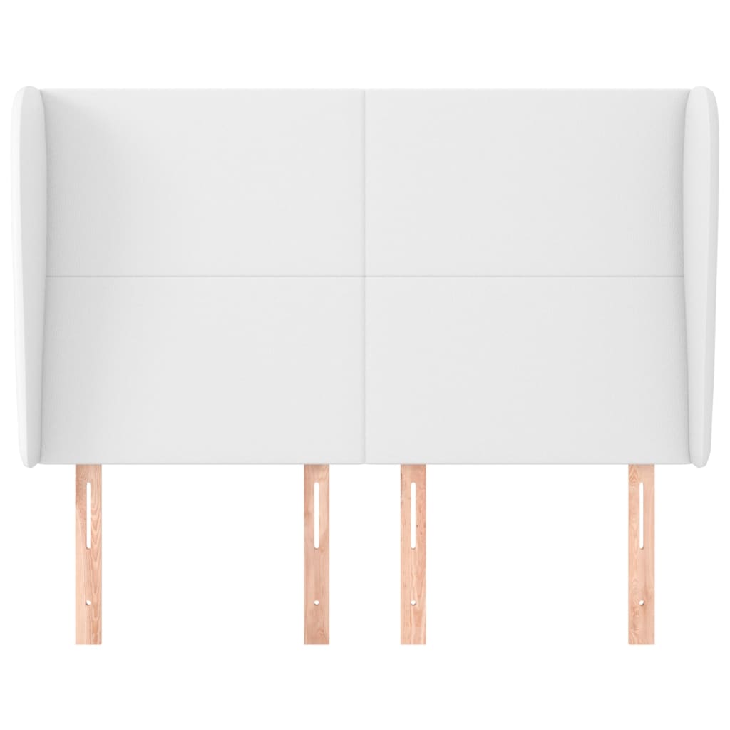 vidaXL Kopfteil mit Ohren Weiß 147x23x118/128 cm Kunstleder