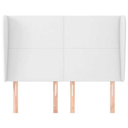 vidaXL Kopfteil mit Ohren Weiß 147x23x118/128 cm Kunstleder