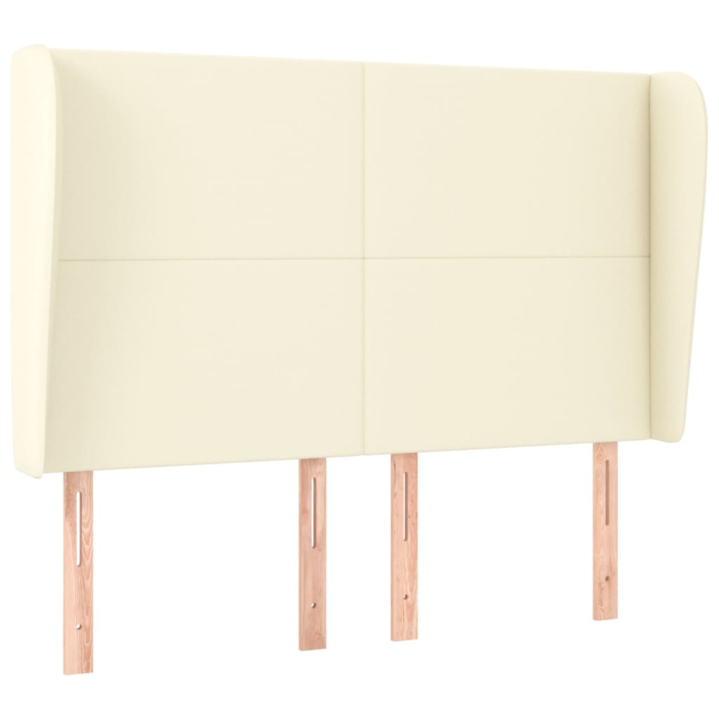 vidaXL Kopfteil mit Ohren Creme 147x23x118/128 cm Kunstleder