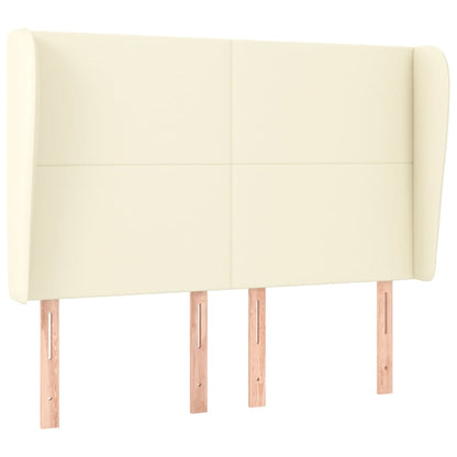 vidaXL Kopfteil mit Ohren Creme 147x23x118/128 cm Kunstleder