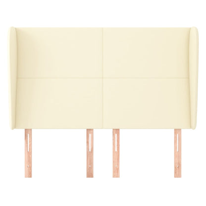 vidaXL Kopfteil mit Ohren Creme 147x23x118/128 cm Kunstleder
