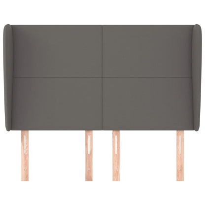 vidaXL Kopfteil mit Ohren Grau 147x23x118/128 cm Kunstleder