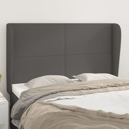 vidaXL Kopfteil mit Ohren Grau 147x23x118/128 cm Kunstleder