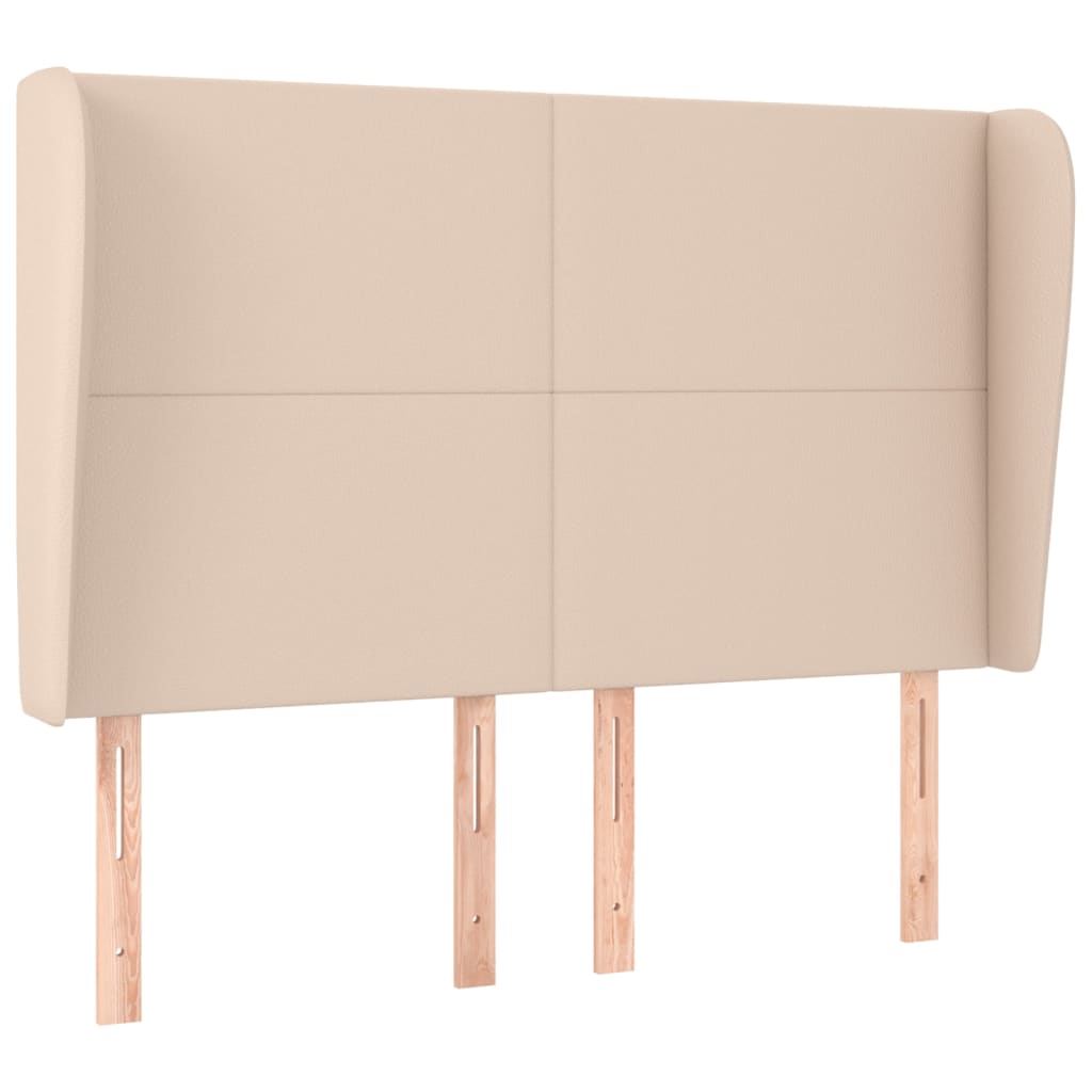 vidaXL Kopfteil mit Ohren Cappuccino-Braun 147x23x118/128cm Kunstleder