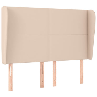 vidaXL Kopfteil mit Ohren Cappuccino-Braun 147x23x118/128cm Kunstleder