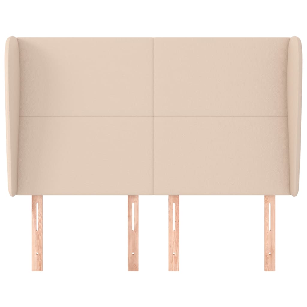 vidaXL Kopfteil mit Ohren Cappuccino-Braun 147x23x118/128cm Kunstleder