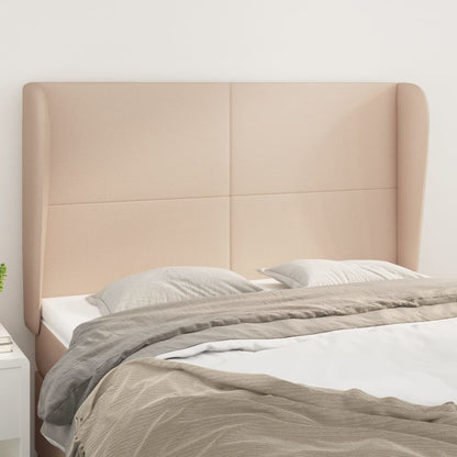 vidaXL Kopfteil mit Ohren Cappuccino-Braun 147x23x118/128cm Kunstleder