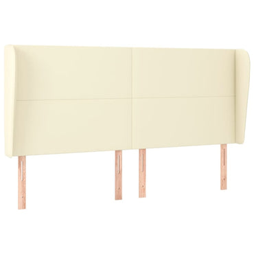 vidaXL Kopfteil mit Ohren Creme 163x23x118/128 cm Kunstleder