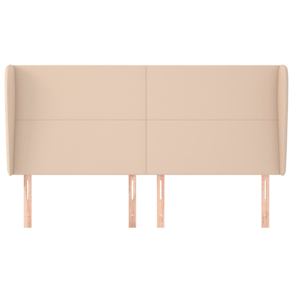 vidaXL Kopfteil mit Ohren Cappuccino-Braun 163x23x118/128cm Kunstleder