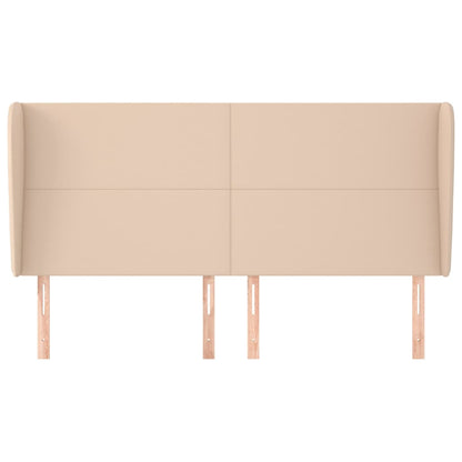 vidaXL Kopfteil mit Ohren Cappuccino-Braun 163x23x118/128cm Kunstleder