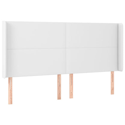 vidaXL Kopfteil mit Ohren Weiß 183x23x118/128 cm Kunstleder