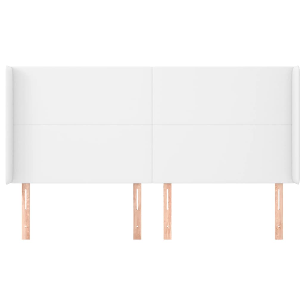 vidaXL Kopfteil mit Ohren Weiß 183x23x118/128 cm Kunstleder