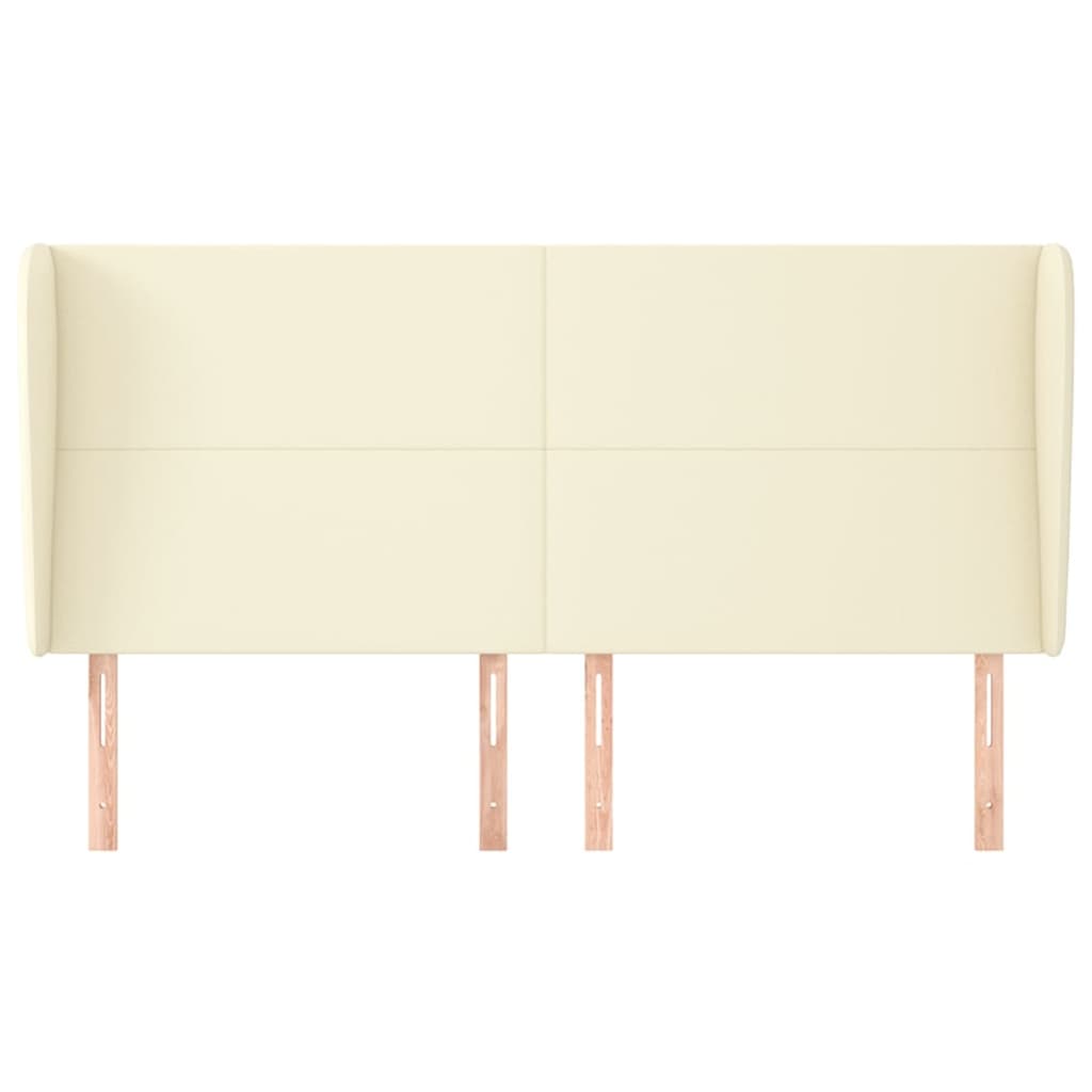 vidaXL Kopfteil mit Ohren Creme 183x23x118/128 cm Kunstleder