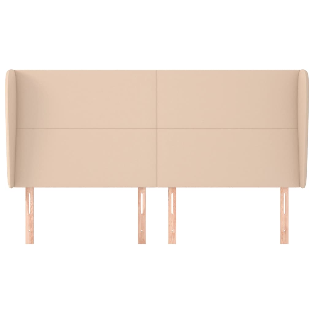 vidaXL Kopfteil mit Ohren Cappuccino-Braun 183x23x118/128cm Kunstleder
