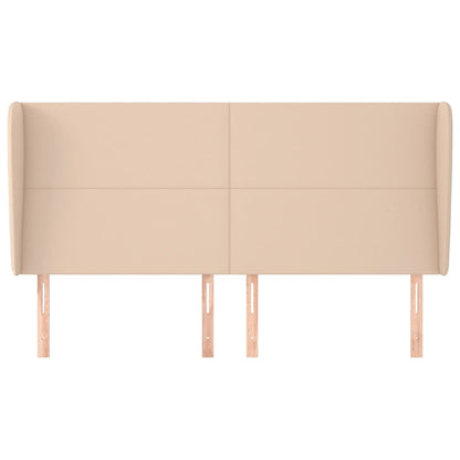 vidaXL Kopfteil mit Ohren Cappuccino-Braun 183x23x118/128cm Kunstleder