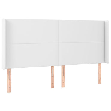 vidaXL Kopfteil mit Ohren Weiß 203x23x118/128 cm Kunstleder