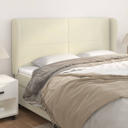 vidaXL Kopfteil mit Ohren Creme 203x23x118/128 cm Kunstleder
