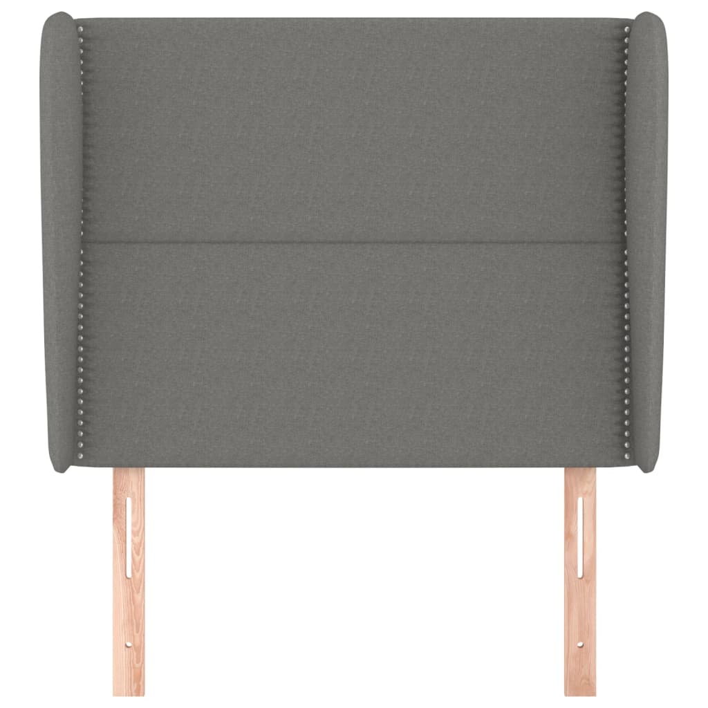 vidaXL Kopfteil mit Ohren Dunkelgrau 83x23x118/128 cm Stoff