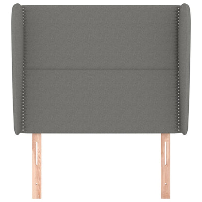 vidaXL Kopfteil mit Ohren Dunkelgrau 83x23x118/128 cm Stoff