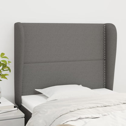 vidaXL Kopfteil mit Ohren Dunkelgrau 83x23x118/128 cm Stoff