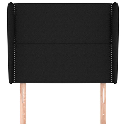 vidaXL Kopfteil mit Ohren Schwarz 83x23x118/128 cm Stoff