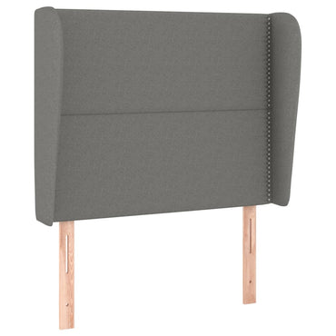 vidaXL Kopfteil mit Ohren Dunkelgrau 93x23x118/128 cm Stoff