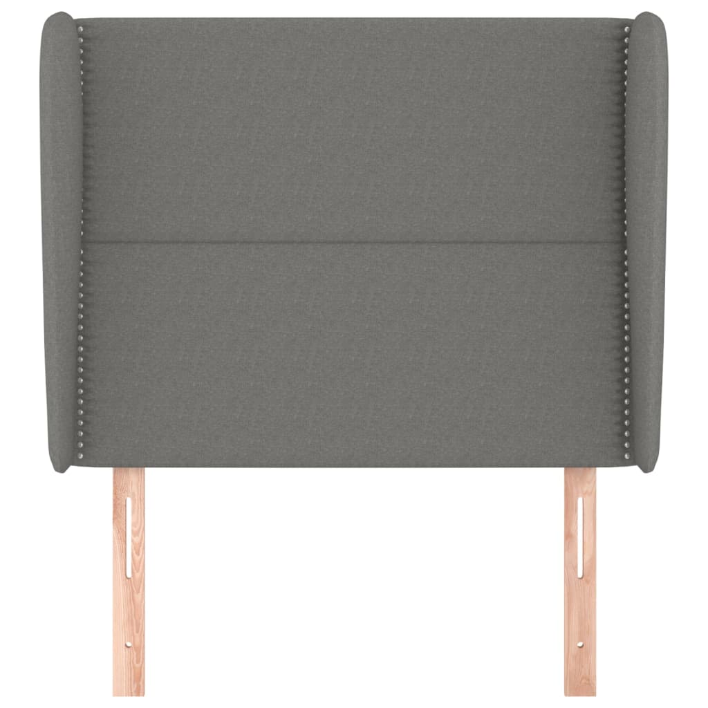 vidaXL Kopfteil mit Ohren Dunkelgrau 93x23x118/128 cm Stoff