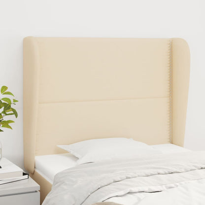 vidaXL Kopfteil mit Ohren Creme 93x23x118/128 cm Stoff