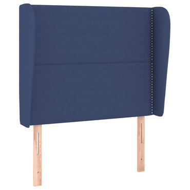 vidaXL Kopfteil mit Ohren Blau 93x23x118/128 cm Stoff