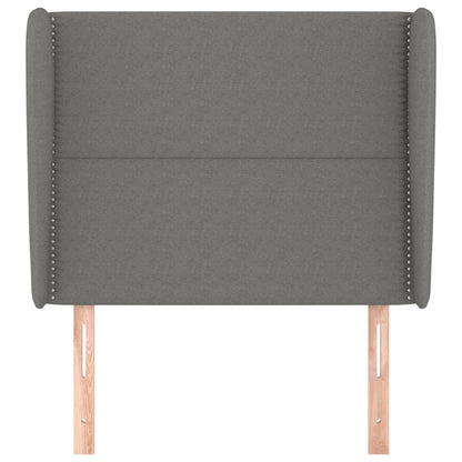vidaXL Kopfteil mit Ohren Dunkelgrau 103x23x118/128 cm Stoff